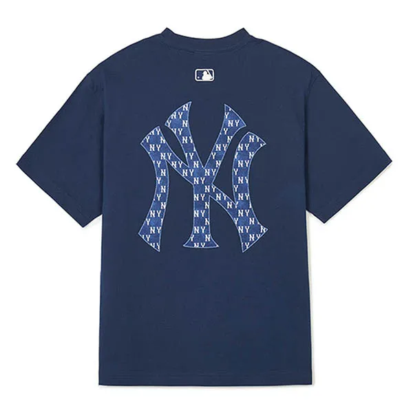 Áo Phông MLB Denim Like Monogram Big Lux Overfit New York Yankees 3ATSM0643-50NYS Tshirt Màu Xanh Navy - Thời trang - Vua Hàng Hiệu