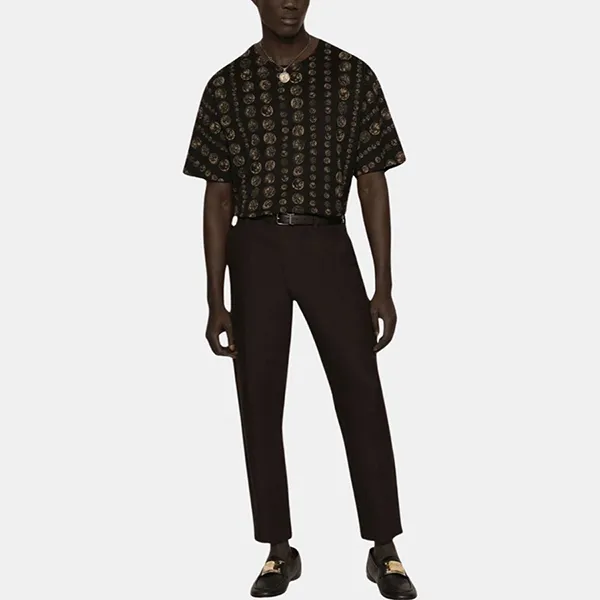 Áo Phông Nam Dolce & Gabbana D&G Coins Tshirt In Black Cotton G8PN9TG7JGUHN4PG Màu Đen Họa Tiết Size 48