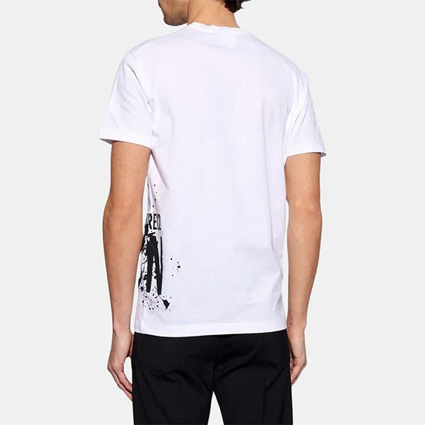 Áo Phông Nam Dsquared2 ICON Printed S79GC0086 Tshrit Màu Trắng Size XL