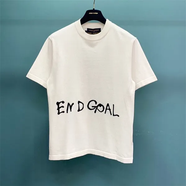 Áo Phông Nam Louis Vuitton LV Tee End Goal Crew Neck Short Sleeve Knit TShirt 1A97AE Màu Trắng Size M