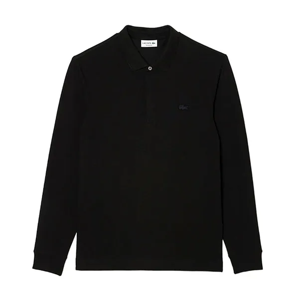 Áo Polo Dài Tay Nam Lacoste Regular Smart Paris Long Sleeve Stretch Cotton Polo Shirt PH2481-10 Màu Đen Size 4