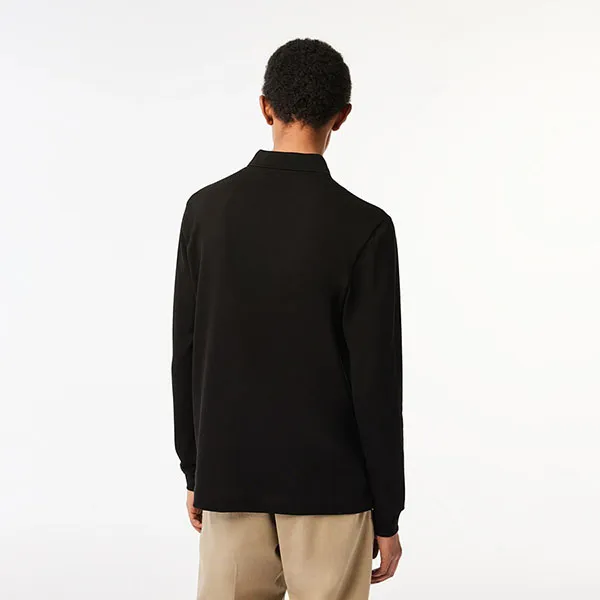 Áo Polo Dài Tay Nam Lacoste Regular Smart Paris Long Sleeve Stretch Cotton Polo Shirt PH2481-10 Màu Đen Size 4