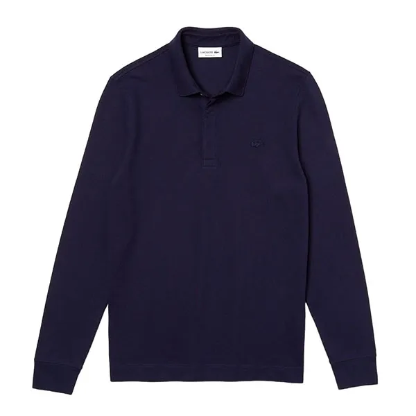 Áo Polo Dài Tay Nam Lacoste Smart Paris Long Sleeve Stretch Cotton Polo Shirt PH2481-10 Màu Xanh Navy Size 3