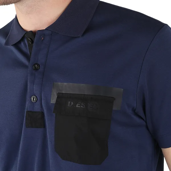 Áo Polo Nam Disel T-Temp Shirt 00SCSQ - GA01 Màu Xanh Navy Size S