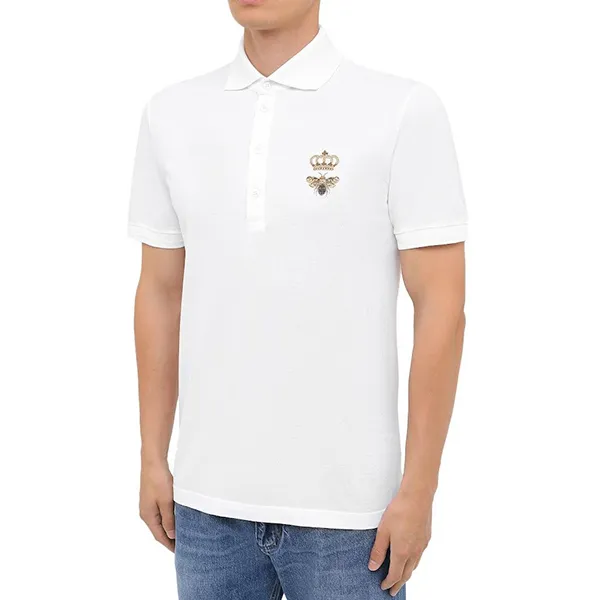 Áo Polo Nam Dolce & Gabbana D&G Bee Polo Shirt G8LZ1Z Màu Trắng Size 44