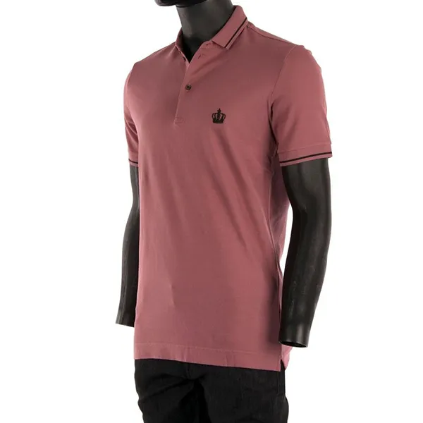 Áo Polo Nam Dolce & Gabbana D&G Pink Crown Corona Polo Shirt G8FX3T Màu Hồng Đỗ Size 44
