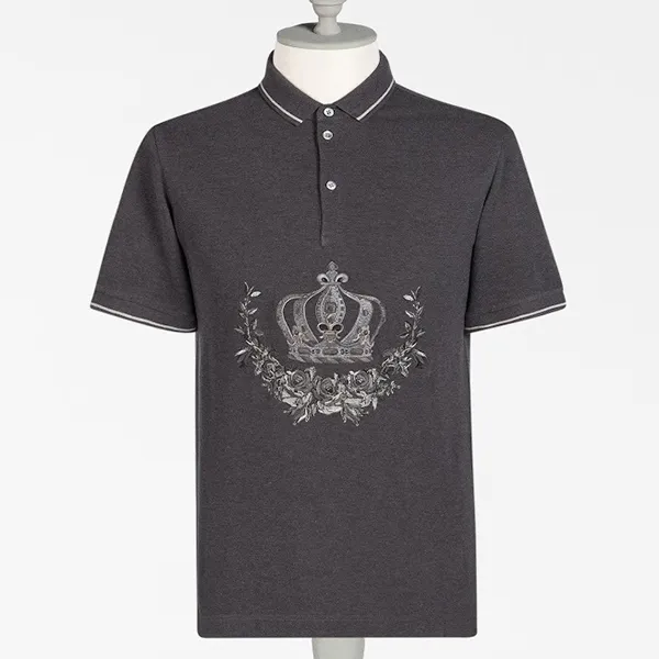Áo Polo Nam Dolce & Gabbana D&G Polo Shirt G8GH1T Màu Xám Đậm Size 44