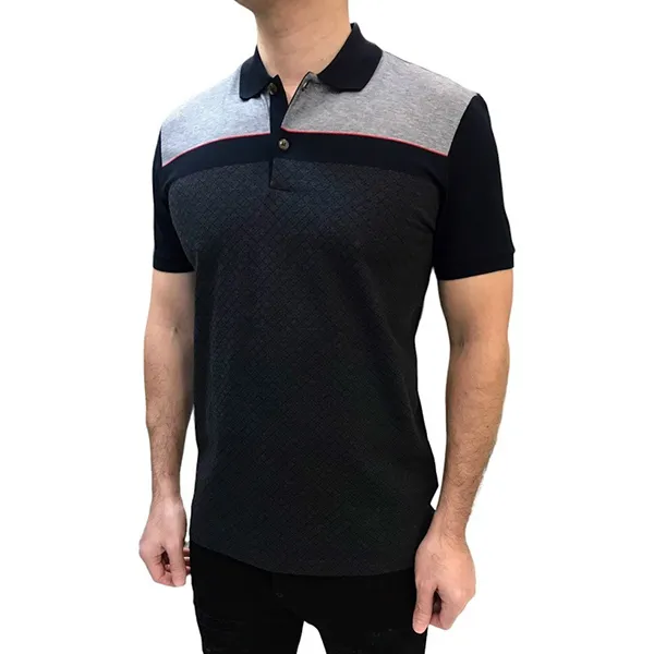 Áo Polo Nam Gucci Colorblock Polo Shirt 308693 Màu Xám Đen Size L