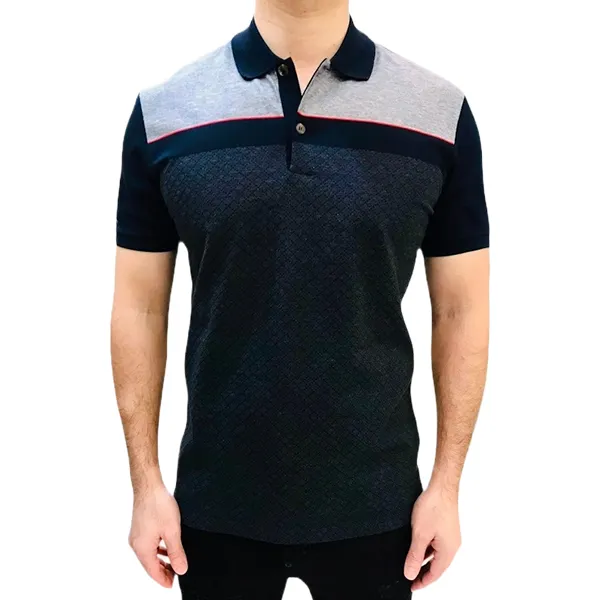 Áo Polo Nam Gucci Colorblock Polo Shirt 308693 Màu Xám Đen Size L