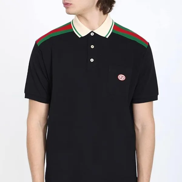 Áo Polo Nam Gucci Interlocking GG Polo Shirt 737656 Màu Đen Size S