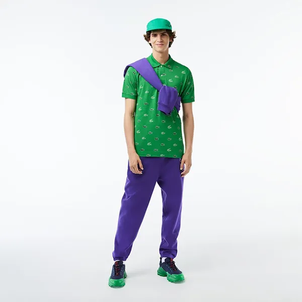 Áo Polo Nam Lacoste Classic Fit Multi Croc Original PH3562 51 SIW Màu Xanh Lá Size 3