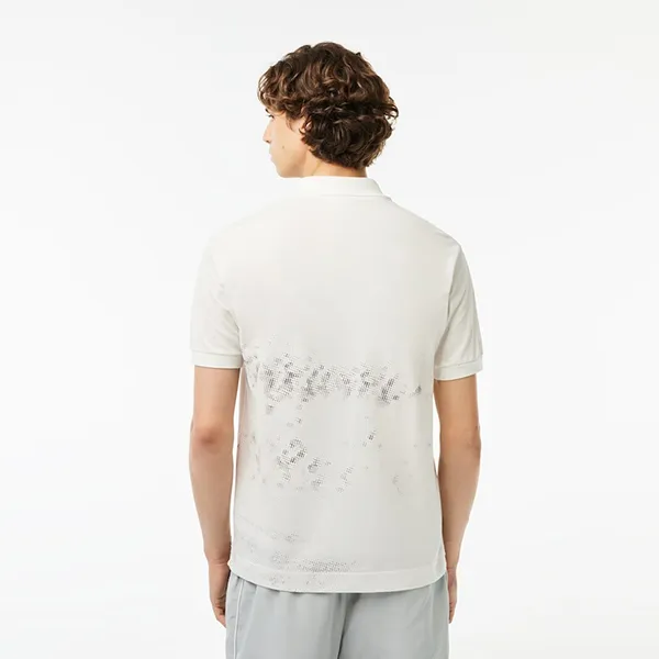 Áo Polo Nam Lacoste Men's Original PH3449 51 70V René Print Màu Trắng Họa Tiết Size M