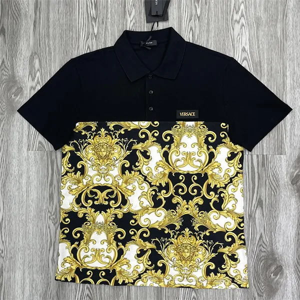 Áo Polo Nam Versace Jeans Couture Polo Shirt Màu Đen Vàng Size M