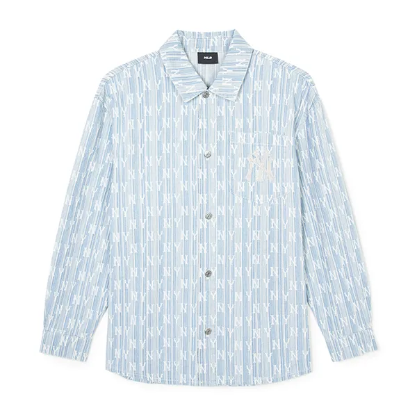 Áo Sơ Mi MLB Denim New York Yankees 3ADRM0341-50BLL Màu Xanh - Thời trang - Vua Hàng Hiệu