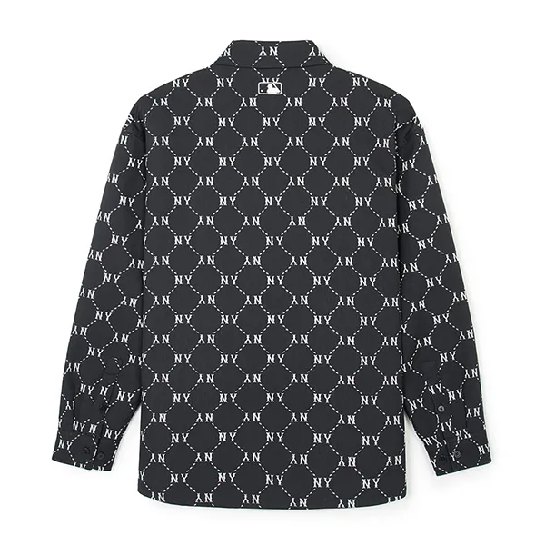 Áo Sơ Mi MLB Diamond Monogram Jacquard New York Yankees 3AWSM0541-50BKS Màu Đen Size XL