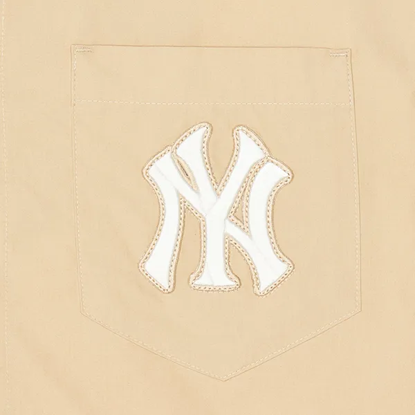 Áo Sơ Mi MLB Monogram Big Lux New York Yankees 3AWSM0341-50BGS Màu Be