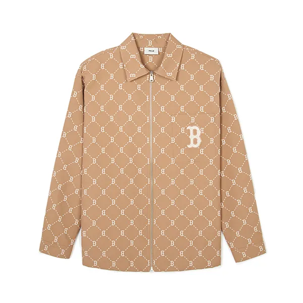 Áo Sơ Mi MLB Monogram Jacquard Boston Red Sox 3AWSM0441-43CAL Màu Nâu - Thời trang - Vua Hàng Hiệu