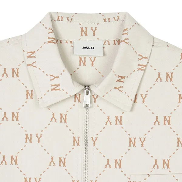 Áo Sơ Mi MLB Monogram Jacquard New York Yankees 3AWSM0441-50CRS Màu Kem Size S - Thời trang - Vua Hàng Hiệu