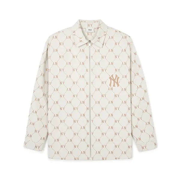 Áo Sơ Mi MLB Monogram Jacquard New York Yankees 3AWSM0441-50CRS Màu Kem Size S - Thời trang - Vua Hàng Hiệu