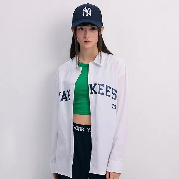 Áo Sơ Mi MLB Varsity New York Yankees 3AWSV0141-50WHS Màu Trắng