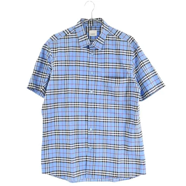 Áo Sơ Mi Nam Burberry Classic Shirt In Blue Kẻ Caro Màu Xanh Dương Size S