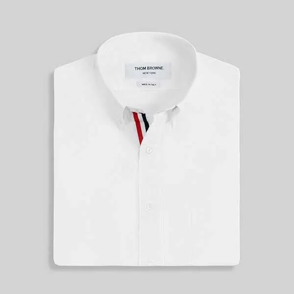 Áo Sơ Mi Nam Thom Browne White Poplin Hidden Three-stripe MWL010E/00906114 Màu Trắng Size 4