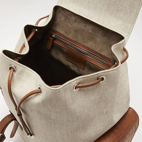 Balo Nam Biagini Cactus Backpack Brown Màu Nâu Ghi