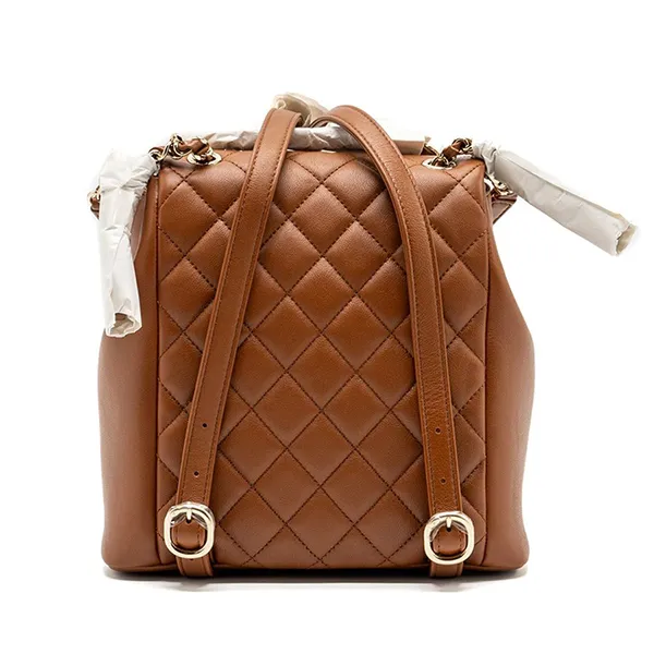 Balo Nữ Chanel 23A Medium Backpack Calfskin Brown & Gold-Tone Metal Màu Nâu - Túi xách - Vua Hàng Hiệu