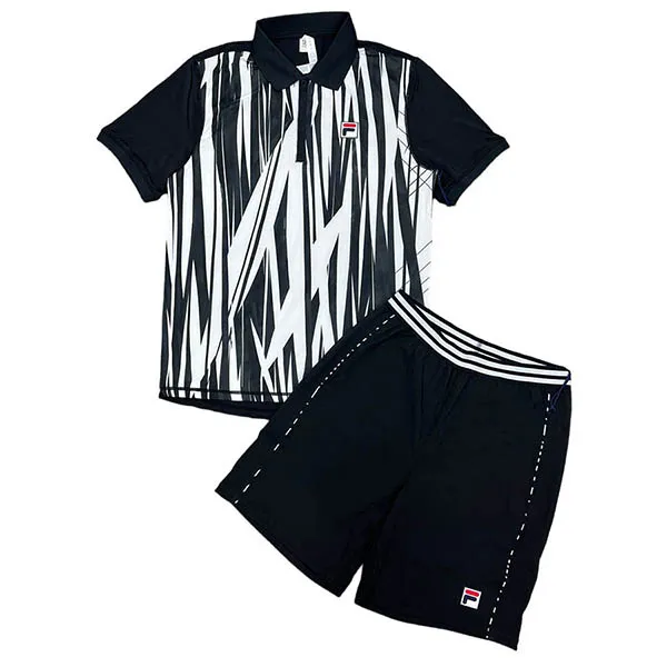 Bộ Quần Áo Cộc Tay Nam Fila La Finale Màu Đen Trắng Size S - Thời trang - Vua Hàng Hiệu