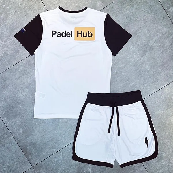 Bộ Quần Áo Cộc Tay Nam Hydrogen About P-Hub Padel Jersey Màu Trắng Đen Size M