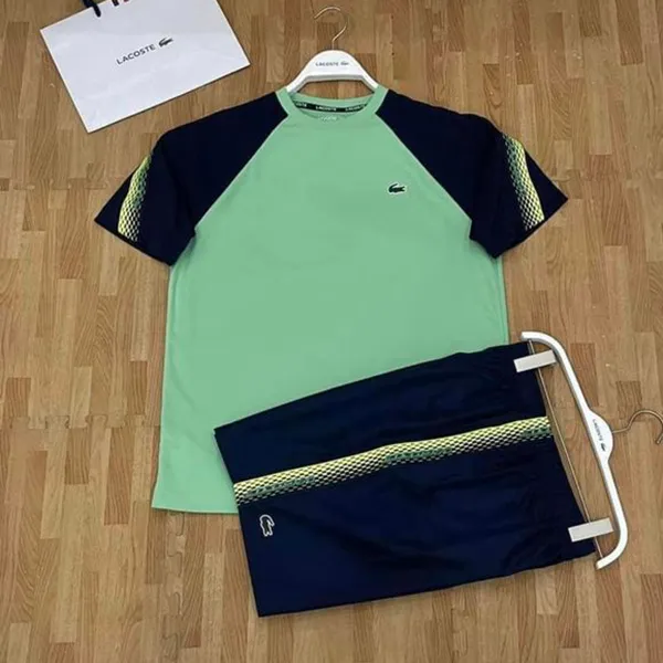 Bộ Quần Áo Cộc Tay Nam Lacoste Men's Sport Fit With Logo Stripe Short Màu Xanh Đen Size 3 - Thời trang - Vua Hàng Hiệu
