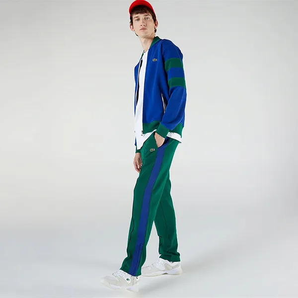 Bộ Quần Áo Nỉ Nam Lacoste Heritage Regular Fit Màu Xanh