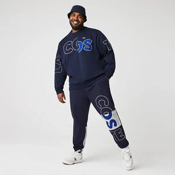 Bộ Quần Áo Nỉ Nam Lacoste Men’s Sport Destructured Branding Crew Neck Màu Xanh Navy - Thời trang - Vua Hàng Hiệu