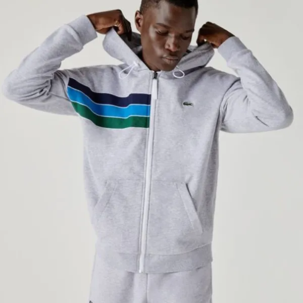 Bộ Quần Áo Nỉ Nam Lacoste Men’s Sport In Color-Block Fleece Gray Màu Xám - Thời trang - Vua Hàng Hiệu