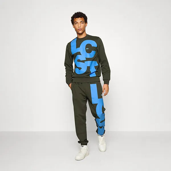 Bộ Quần Áo Nỉ Nam Lacoste Men’s Sport Tracksuit Bottoms Cotton Màu Xanh Rêu