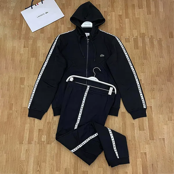 Bộ Quần Áo Nỉ Nam Lacoste Sweatshirt With Sleeve Taping Màu Xanh Đen