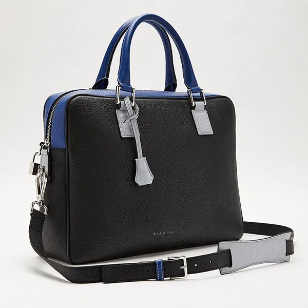 Cặp Xách Tay Nam Biagini Burano Briefcase Black Màu Đen