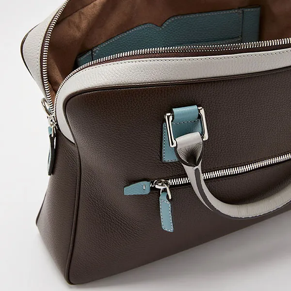 Cặp Xách Tay Nam Biagini Burano Briefcase Dark Brown Màu Nâu