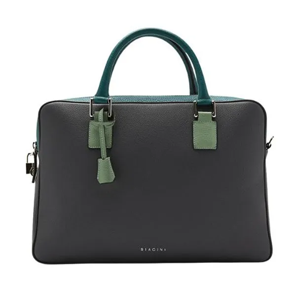Cặp Xách Tay Biagini Burano Briefcase Green Màu Xanh Green
