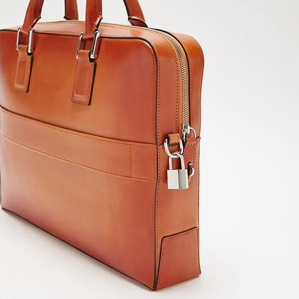 Cặp Xách Tay Biagini Patin Briefcase Orange Màu Cam
