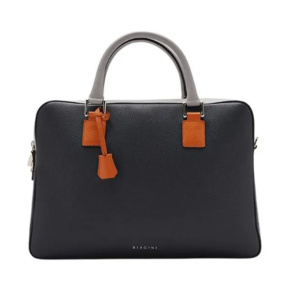 Cặp Xách Tay Nam Biagini Burano Briefcase Blue Màu Xanh Blue