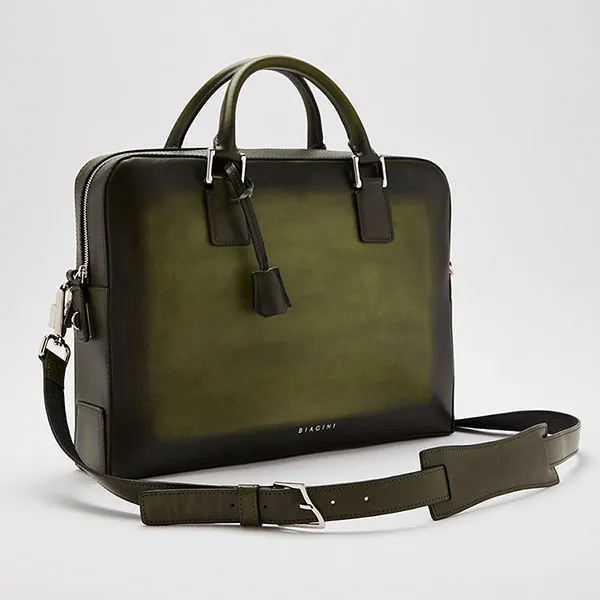 Cặp Xách Tay Nam Biagini Patin Briefcase Green Màu Xanh Green