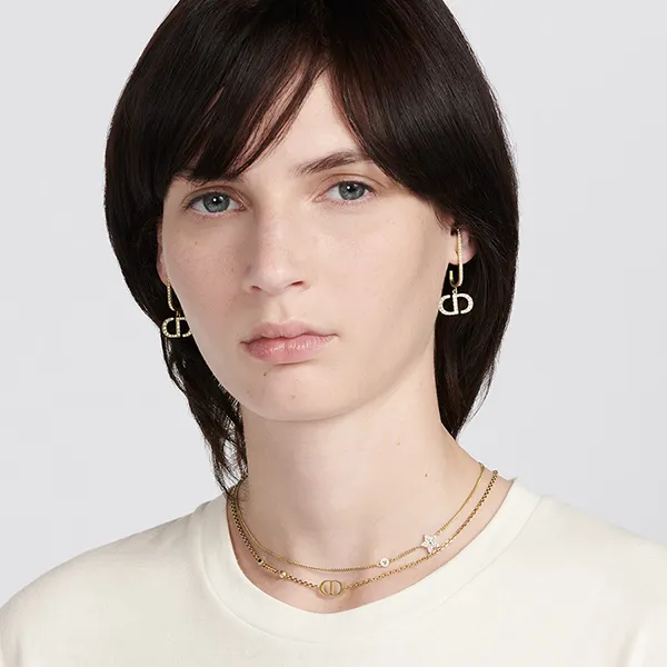 Dây Chuyền Nữ Dior Petit CD Necklace Gold Plated x Rhinestone Gold Màu Vàng Gold - Trang sức - Vua Hàng Hiệu