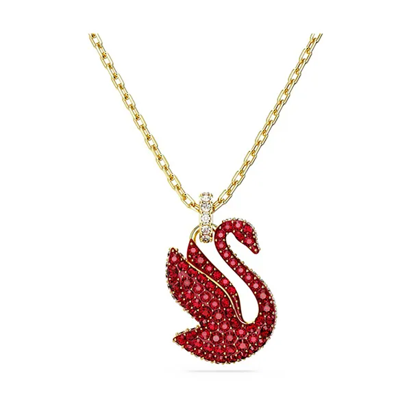 Dây Chuyền Nữ Swarovski Iconic Swan Pendant Swan, Medium, Red, Gold-Tone Plated 5647871 Màu Đỏ Vàng
