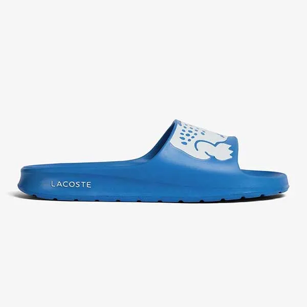 Dép Lacoste Croco 2.0 Synthetic Logo Strap Slides 744CMA0015 Màu Xanh Blue Size 39.5