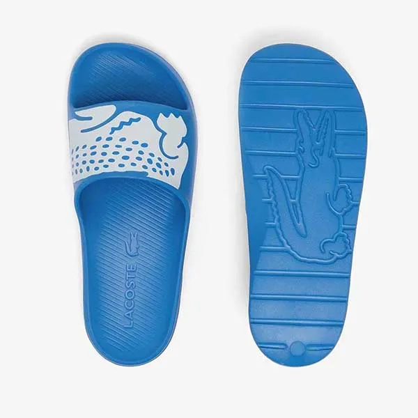 Dép Lacoste Croco 2.0 Synthetic Logo Strap Slides 744CMA0015 Màu Xanh Blue Size 39.5