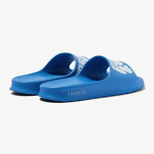 Dép Lacoste Croco 2.0 Synthetic Logo Strap Slides 744CMA0015 Màu Xanh Blue Size 39.5