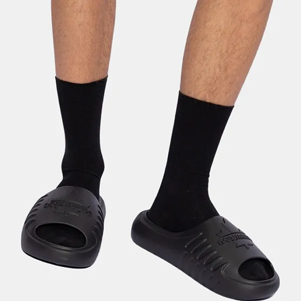 Dép Nam Dsquared2 FFM0025172000012124 Màu Đen Size 39 - Dép - Vua Hàng Hiệu