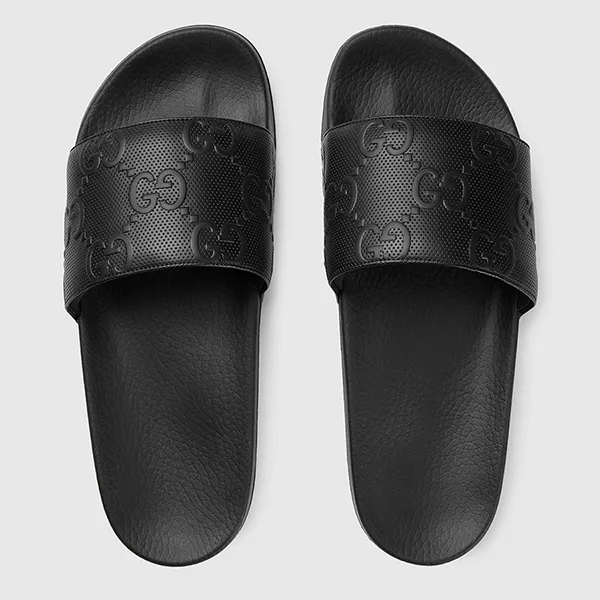 Dép Nam Gucci GG Demetra Slide Sandals Màu Đen Size 40