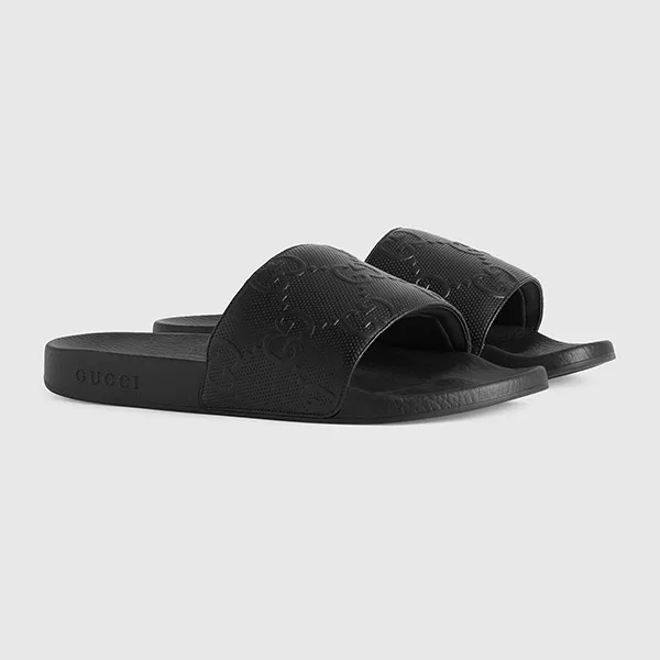 Dép Nam Gucci GG Demetra Slide Sandals Màu Đen Size 40